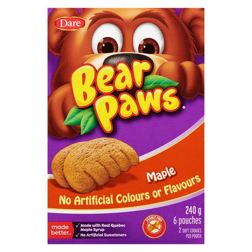 Dare Bear Paws Cookies Maple 240 g