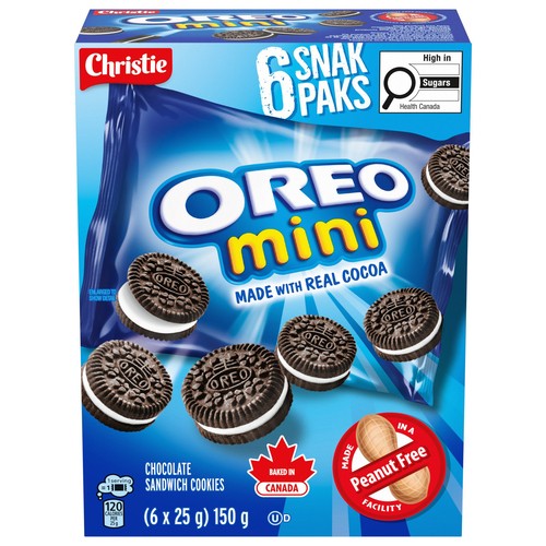 Oreo Mini Snak Pak Sandwich Cookies  6 x 25 g