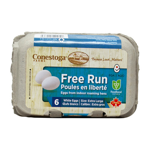 Conestoga Farms White Eggs Free Run Extra Large 6 Count