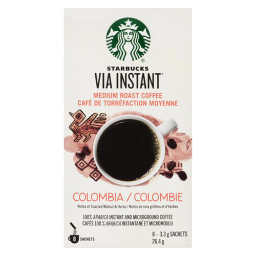 Starbucks Via Instant Coffee Colombia 8 Sachets 26.4 g