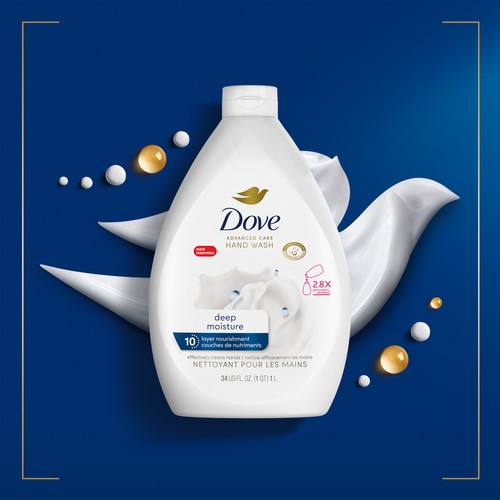 Dove Advanced Care Hand Wash Deep Moisture Bottle Refill For Soft Skin 1 L