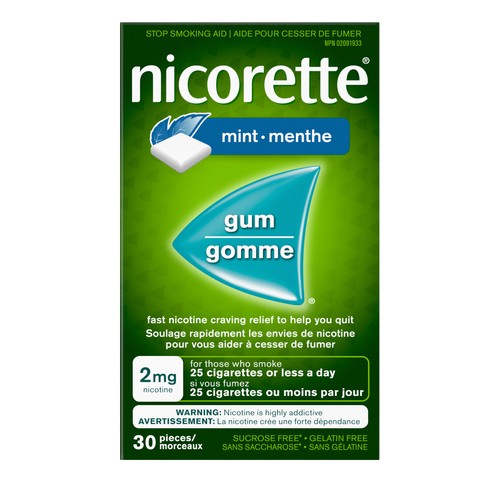 Nicorette Nicotine Gum Mint 2 mg 30 Pieces