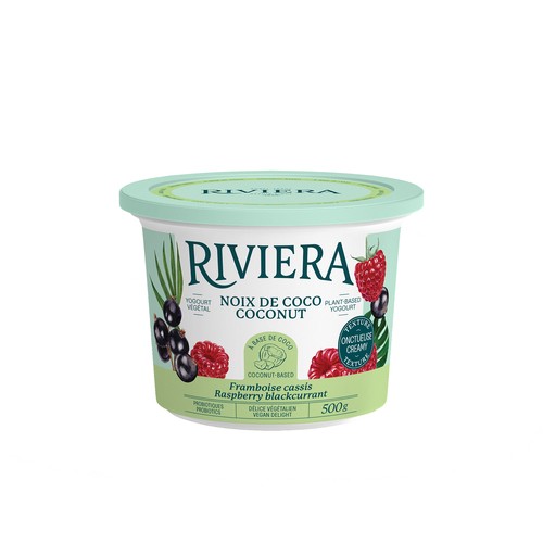 Riviera Plant Based Coconut Yogurt Raspberry Blackcurrant 500 g