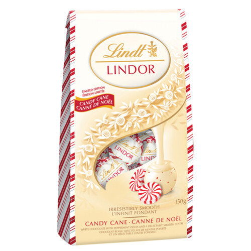Lindt Lindor Bag White Chocolate Candy Cane 150 g