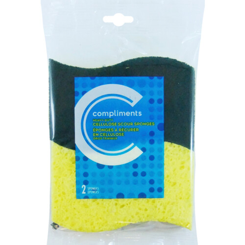 Compliments Cellulose HD Scour Sponge 2 Pack