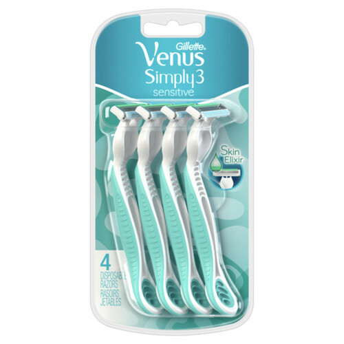 Gillette Venus Simply 3 Sensitive Women's Disposable Razor 4 Razors