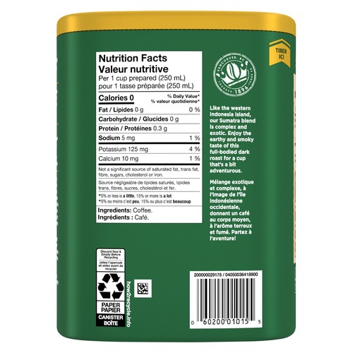 Nabob Ground Coffee Sumatra Blend Dark Roast 340 g