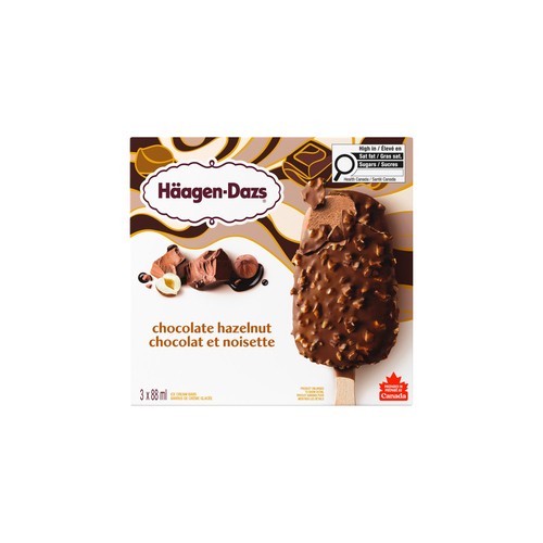 Häagen-Dazs Ice Cream Bars Chocolate Hazelnut 3 x 88 ml