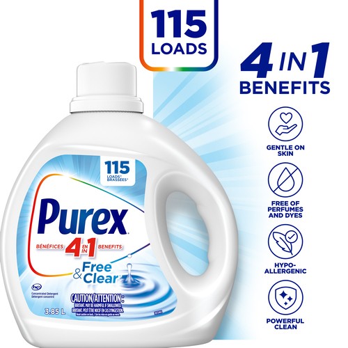 Purex Free & Clear Liquid Laundry Detergent 3.85 L