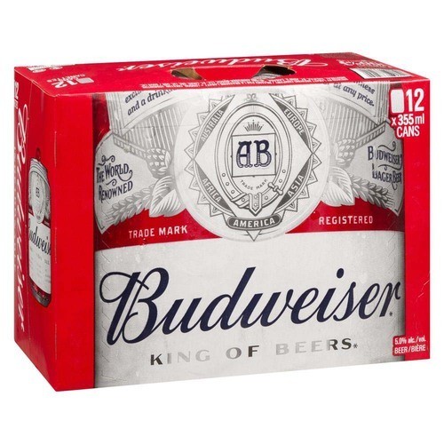 Budweiser Beer 5% Alcohol 12 x 355 ml (cans)
