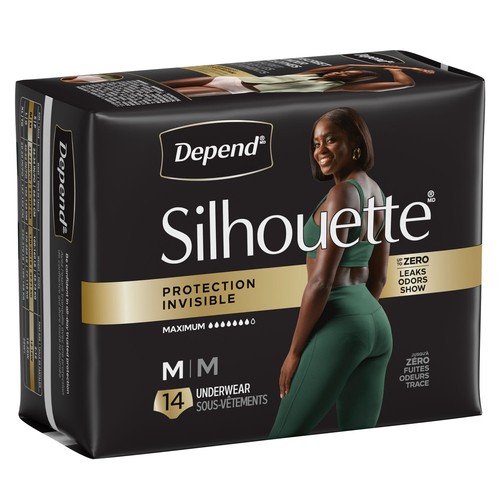 Depend Silhouette Women Incontinence Underwear Pink Medium 14 Count