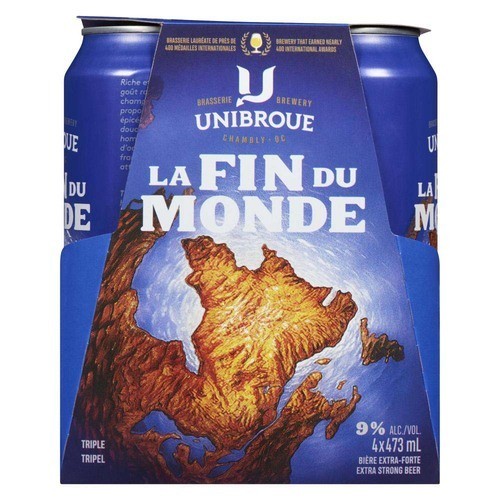 Unibroue Fin du Monde Beer 9% Alcohol 4 x 473 ml (cans)