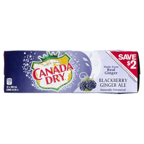 Canada Dry Soft Drink Ginger Ale Blackberry 12 x 355 ml (cans)