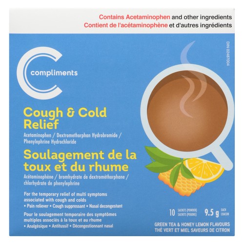 Compliments Cough & Cold Relief Sachets Powder 10 Count