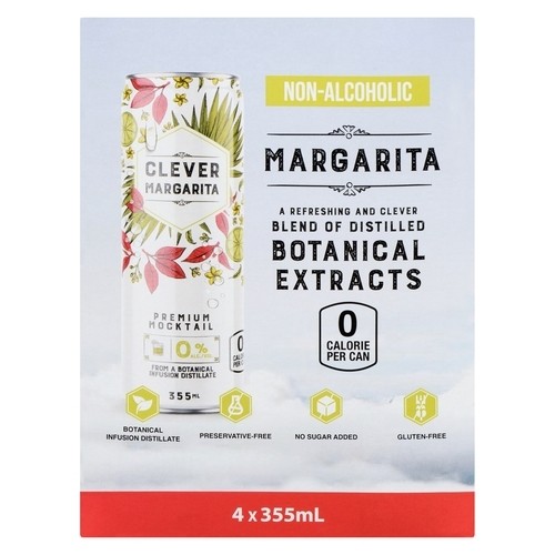 Clever Non Alcoholic Mocktail Margarita 4 x 355 ml (cans)