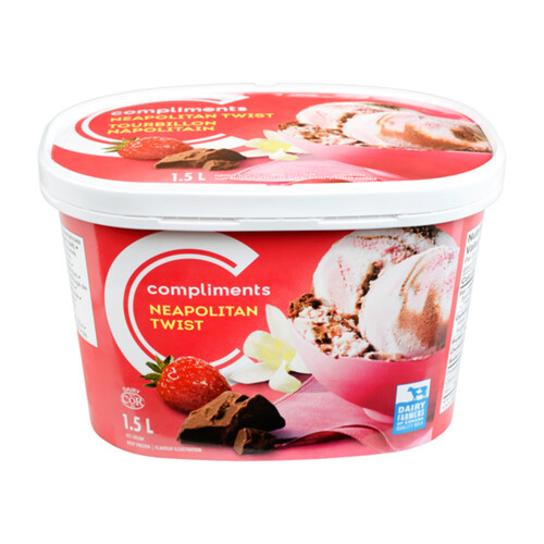 Compliments Neopolitan Twist Ice Cream  1.5 L