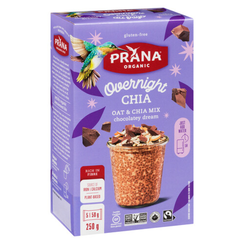 Prana Organic Gluten Free Overnight Chia Oat Chia Mix Dreamy 