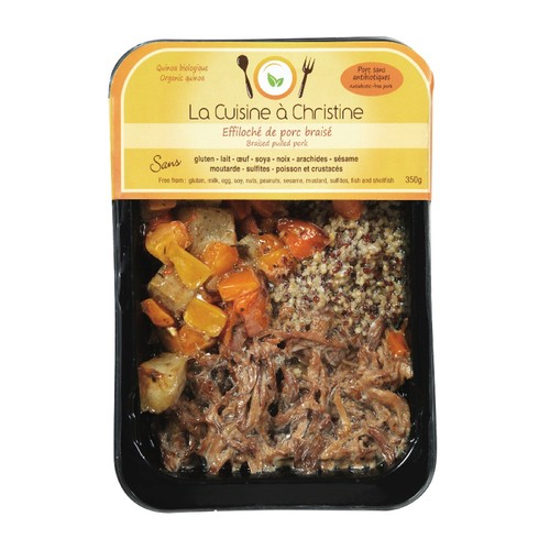 La Cuisine à Christine Pulled Pork Braised Gluten-Free Entree 350 g (frozen)