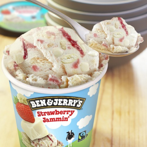 Ben & Jerry's Ice Cream Strawberry Jammin With Fairtrade Ingredients 473 ml