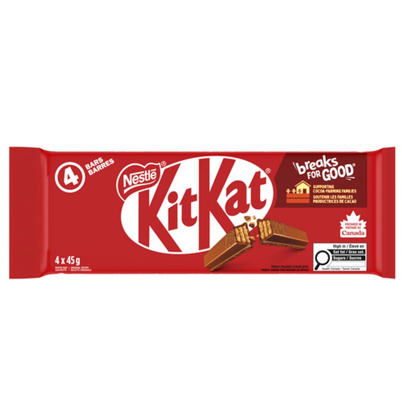 Kit Kat Wafer Bars Milk Chocolate 4 x 45 g - Voilà Online Groceries ...