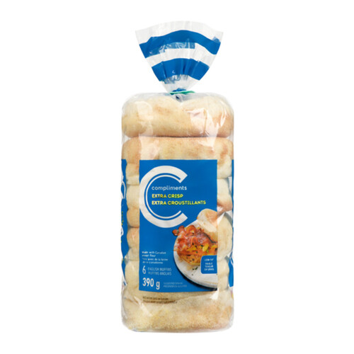 Compliments Extra Crisp English Muffins 390 g