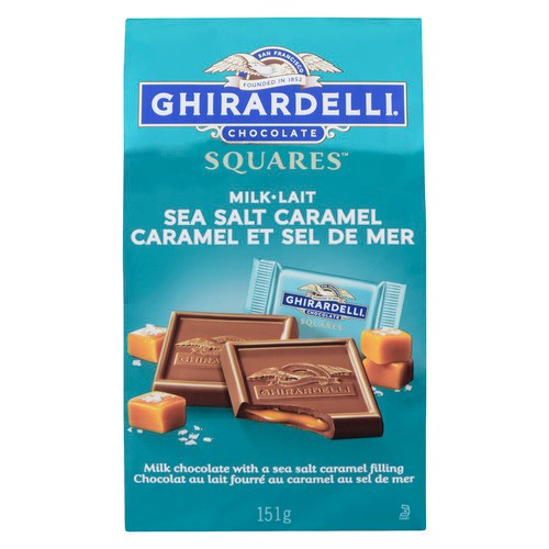 Ghirardelli Milk Chocolate Squares Sea Salt Caramel Filling 151 g