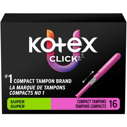 U by Kotex Click Compact Tampons Super Absorbency Unscented 16 Count