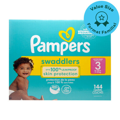 Pampers store swaddlers size