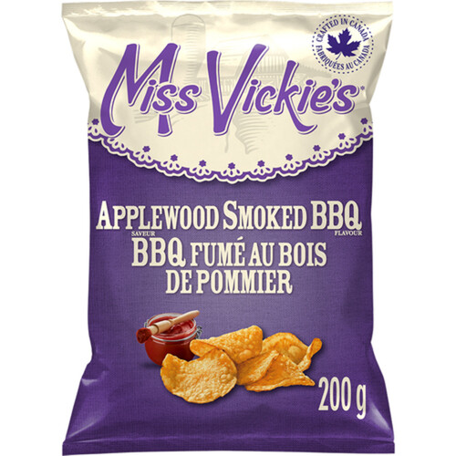 Miss Vickie's Applewood Smoked BBQ Flavour Kettle Cooked Potato Chips 200 g