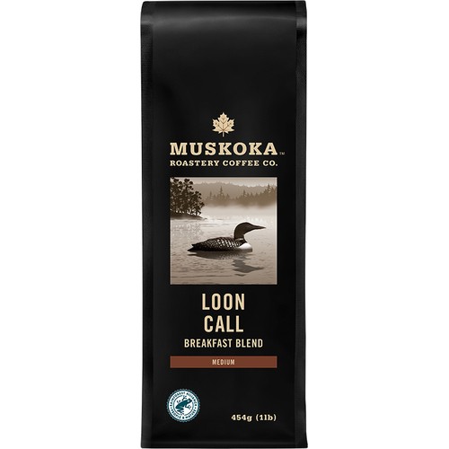 Muskoka Roastery Coffee Co Handcrafted Ground Coffee Loon Call Breakfast Blend 454 g