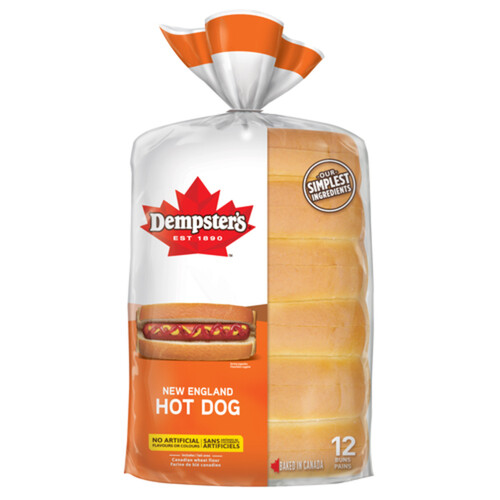 Dempster's New England Hot Dog Bun White 540 g