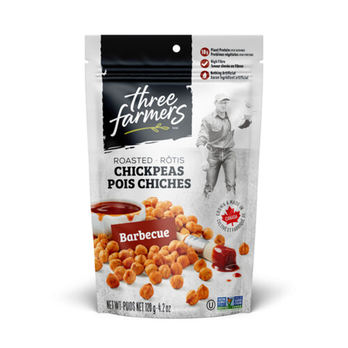 Three Farmers Gluten-Free Roasted Chickpeas Barbecue 120 g