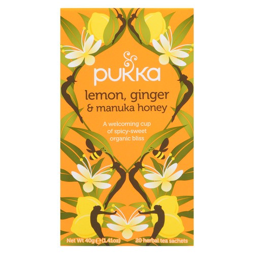 Pukka Organic Herbal Tea Lemon Ginger & Manuka Honey 20 Tea Bags
