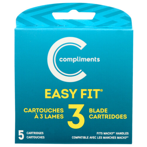 Compliments Easy Fit Men's 3 Blade Cartridges 5 Pack