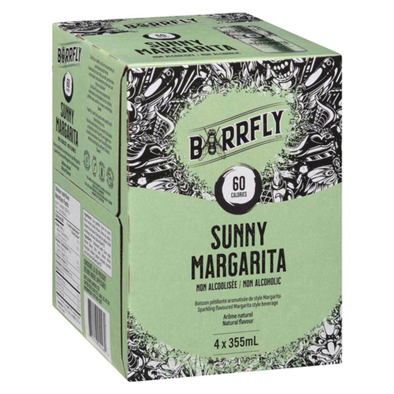 Barrfly Non Alcoholic Beverage Sunny Margarita 4 x 355 ml (cans ...