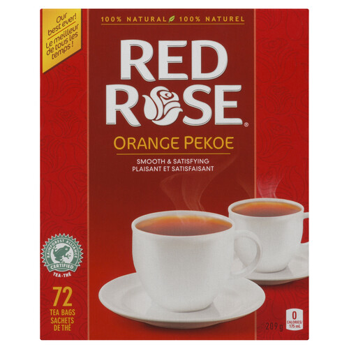 Red Rose Black Tea Orange Pekoe 72 Tea Bags 