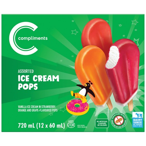 Compliments Peanut-Free Ice Cream Pops Assorted 12 x 60 ml