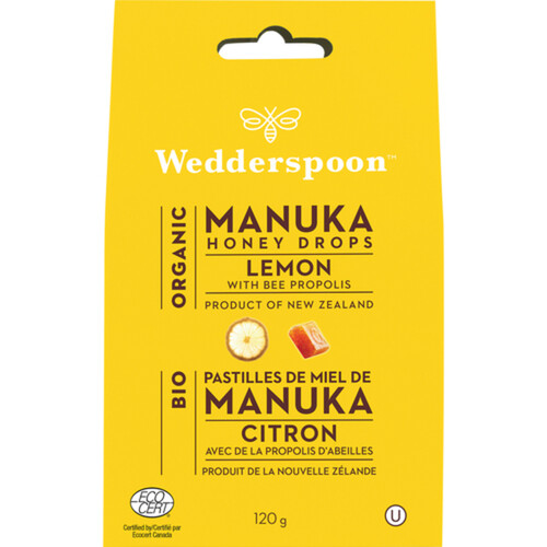 Wedderspoon Organic Manuka Lozenges Lemon 130 g