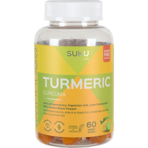 SUKU Vitamins Vegan Supplements Turmeric Gummies 60 Count