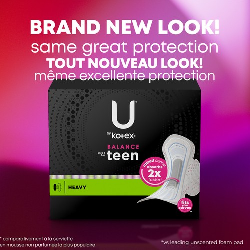 U by Kotex Teen Ultra Thin Pad With Wings Extra Absorbency 28 Count