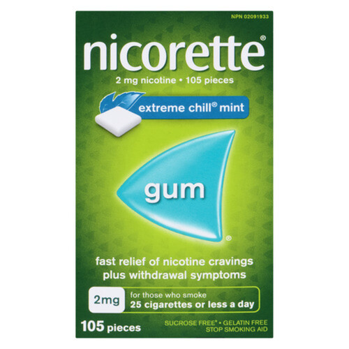 Nicorette Chill Methol Anti-Smoking Chewing Gum 2 mg 105 Pieces