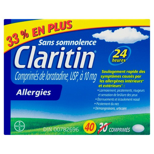 Claritin 30 + Trial 10 Allergy Tablets 40 EA