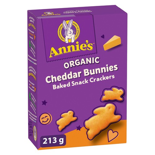 Annie's Organic Baked Snack Crackers Cheddar Bunnies 213 g