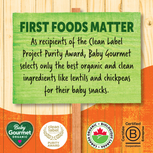 Baby Gourmet Organic Finger Foods Carrot Sticks Lentil & Chickpea 40 g