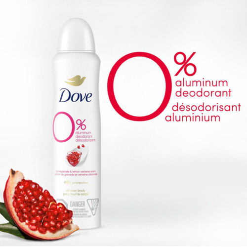 Dove 0% Aluminum Free Whole Body Deodorant With 1/4 Moisturizers Dry Spray 113 g