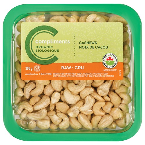 Compliments Organic Cashews Raw 200 g