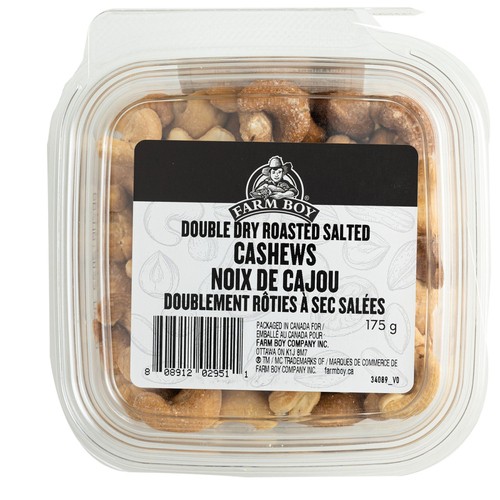 Farm Boy Double Dry Roasted Cashews Salted 175 g