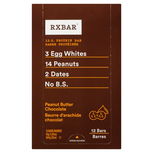 RxBar Protein Bar Peanut Butter Chocolate 12 x 52 g