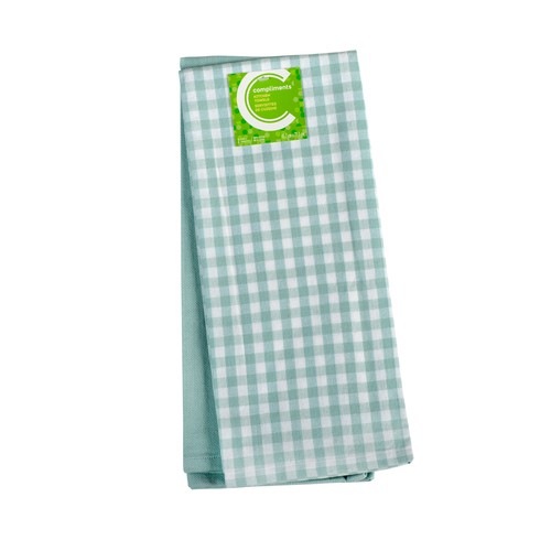 Compliments Mint Kitchen Towels 2 Pack