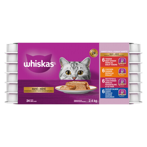 Whiskas Paté Adult Wet Cat Food Variety Pack 24 x 100 g